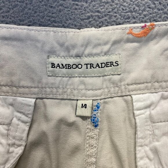 bamboo trader bermuda Beige shorts size 14 Embroidery,Pockets Zipper - Picture 3 of 12